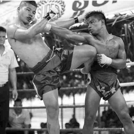 Two Lethwei fighters in action - Credit - Lethwei America